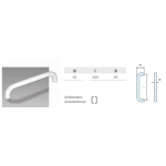 MANIGLIONE TUBOLARE DRITTO IN ALLUMINIO INTERASSE 300 MM. ARGENTO