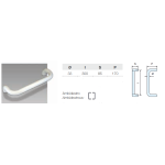 MANIGLIONE TUBOLARE A DOPPIA C IN ALLUMINIO INTERASSE 300 MM. ARGENTO