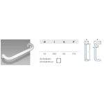 MANIGLIONE TUBOLARE A DOPPIA C IN ALLUMINIO INTERASSE 350 MM. ARGENTO