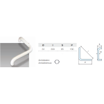MANIGLIONE TUBOLARE A GOMITO IN ALLUMINIO INTERASSE 300 MM. ARGENTO