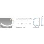MANIGLIONE TUBOLARE A C IN ALLUMINIO INTERASSE 300 MM. BIANCO PERLA